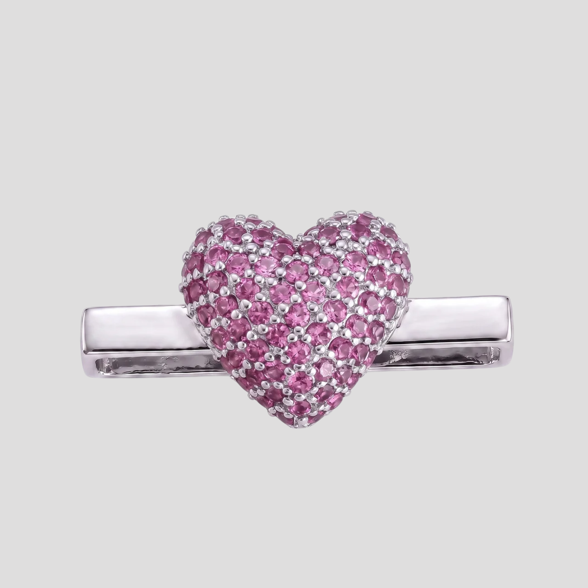 Pink Stoneset Heart Charm