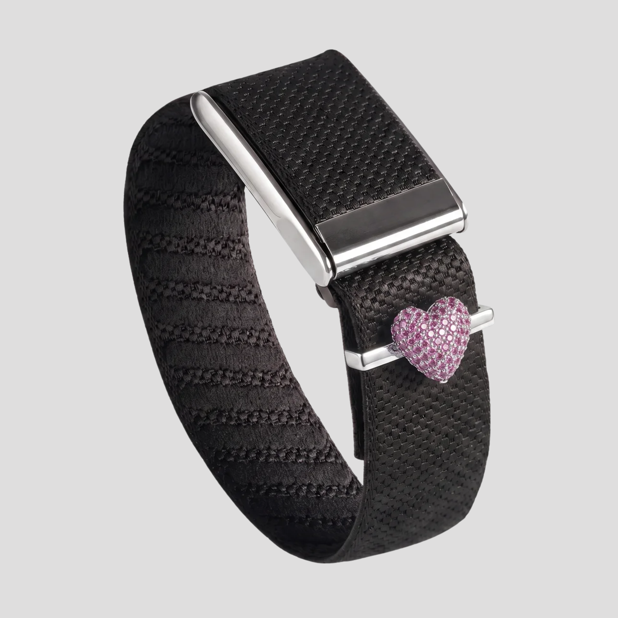 Pink Stoneset Heart Charm
